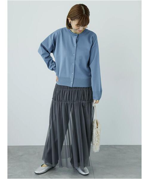 Lugnoncure（ルノンキュール）の「無撚糸クルーネックカーディガン（カーディガン/ボレロ・レディース・イエロー/オフホワイト/ブルー/ブラック・F）」の7枚目の写真