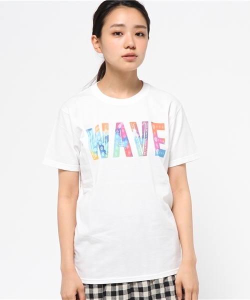 OUTLET(アウトレット)の「【Ciaopanic】26/-天竺インクジェットプリントWAVE(Tシャツ/カットソー・レディース・グレー/ホワイト・FREE)」の6枚目の写真