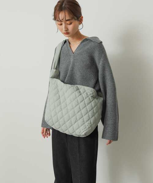 SENSE OF PLACE by URBAN RESEARCH（センスオブプレイスバイアーバンリサーチ）の「中綿キルティングショルダーバッグ（ショルダーバッグ・レディース・アイボリー/ブラック/グリーン・ONE）」の18枚目の写真