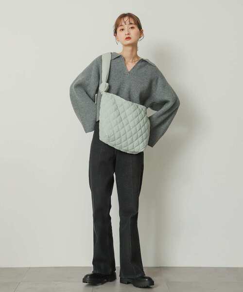 SENSE OF PLACE by URBAN RESEARCH（センスオブプレイスバイアーバンリサーチ）の「中綿キルティングショルダーバッグ（ショルダーバッグ・レディース・アイボリー/ブラック/グリーン・ONE）」の16枚目の写真