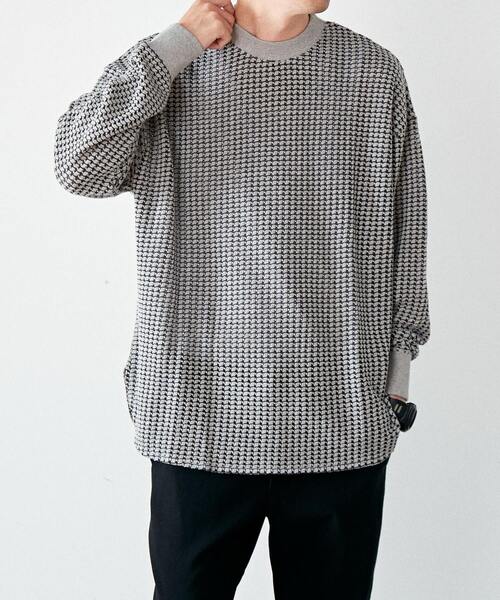 インディゴ ジャカードニット クルーネック（Tシャツ/カットソー