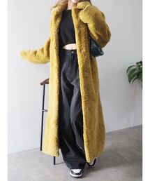 ロングフェイクファーコート