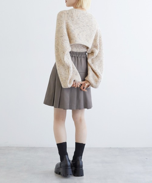 w closet(ダブルクローゼット)の「【SETアイテム】つぶつぶMIXボレロ+キャミ(カーディガン/ボレロ・レディース・ベージュ/キナリ/グレー/ブルー・FREE)」の10枚目の写真