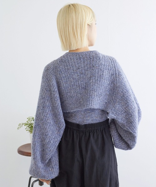 w closet(ダブルクローゼット)の「【SETアイテム】つぶつぶMIXボレロ+キャミ(カーディガン/ボレロ・レディース・ベージュ/キナリ/グレー/ブルー・FREE)」の18枚目の写真