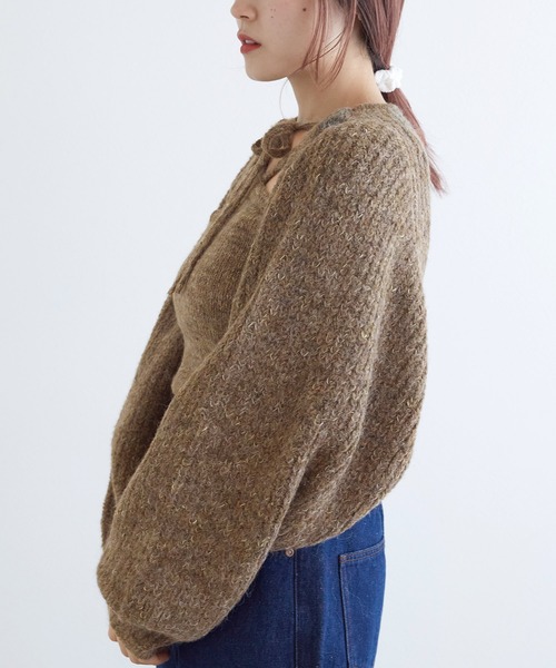 w closet(ダブルクローゼット)の「【SETアイテム】つぶつぶMIXボレロ+キャミ(カーディガン/ボレロ・レディース・ベージュ/キナリ/グレー/ブルー・FREE)」の21枚目の写真