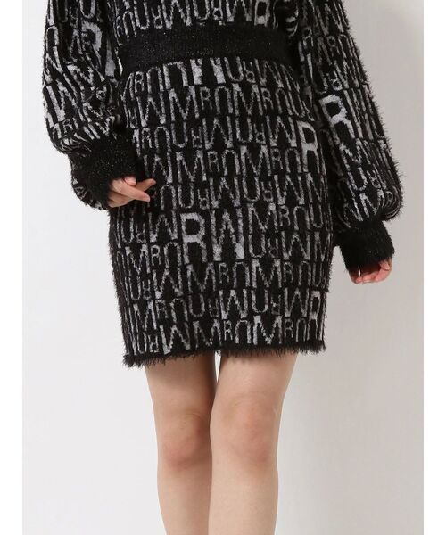 MURUA（ムルーア）の「シャギーパターンミニスカート（スカート・レディース・アイボリー/ブラック・FREE）」の2枚目の写真
