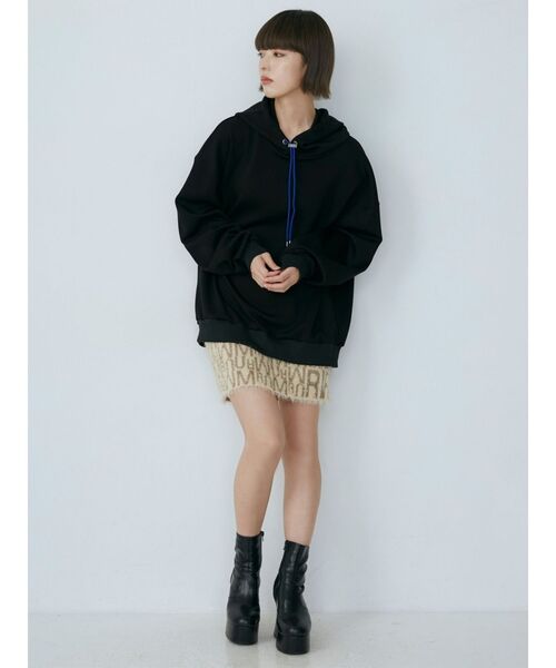 MURUA（ムルーア）の「シャギーパターンミニスカート（スカート・レディース・アイボリー/ブラック・FREE）」の5枚目の写真