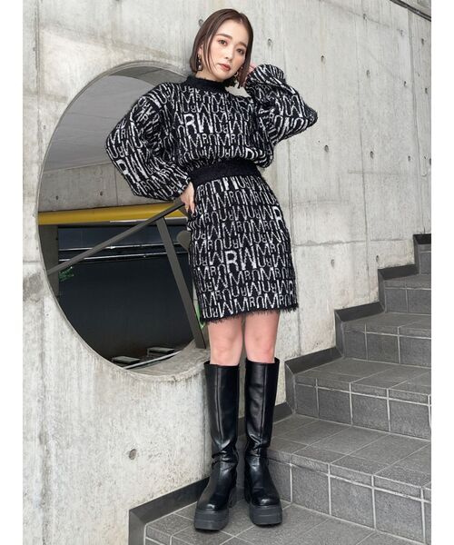 MURUA（ムルーア）の「シャギーパターンミニスカート（スカート・レディース・アイボリー/ブラック・FREE）」の17枚目の写真