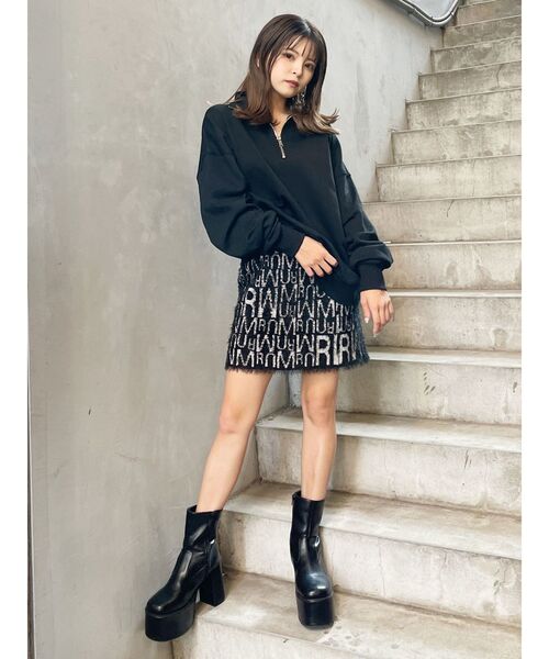 MURUA（ムルーア）の「シャギーパターンミニスカート（スカート・レディース・アイボリー/ブラック・FREE）」の22枚目の写真