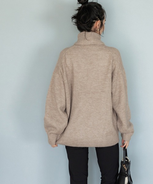 coca（coca）（コカ）の「ヤク風タートルネックニットトップス（ニット/セーター・レディース・イエロー/パープル/ベージュ/チャコール・M/L）」の10枚目の写真