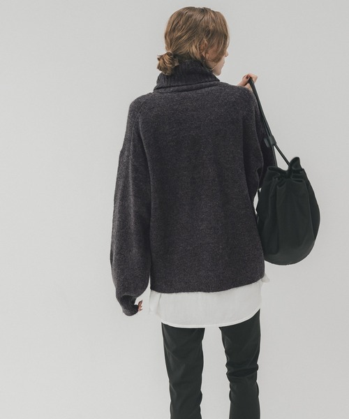 coca（coca）（コカ）の「ヤク風タートルネックニットトップス（ニット/セーター・レディース・イエロー/パープル/ベージュ/チャコール・M/L）」の13枚目の写真