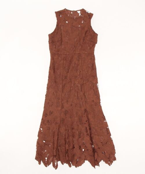 Leja パフスリーブボレロ付レース裾スカラップ加工マーメイドロング丈ドレス レジャ Leja マルチパフスリーブボレロ付きレース裾スカラップ加工