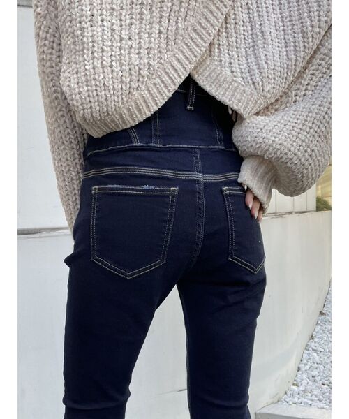 EMODA（エモダ）の「スーパーハイウエストフレアパギンス（デニムパンツ・レディース・ブラック/インディゴブルー・MEDIUM/SMALL/X-SMALL）」の9枚目の写真
