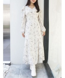 MERCURYDUO | フラワーツイストスリーブワンピース(ワンピース)