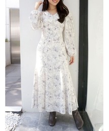 MERCURYDUO | フラワーツイストスリーブワンピース(ワンピース)