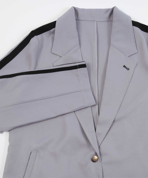 miette（ミエット）の「配色ﾗｲﾝｽﾘｰﾌﾞﾃｰﾗｰﾄﾞｼﾞｬｹｯﾄ（テーラードジャケット・レディース・グレー/ベージュ/ブラック・FREE）」の12枚目の写真