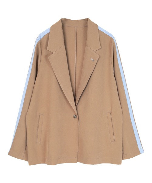 miette（ミエット）の「配色ﾗｲﾝｽﾘｰﾌﾞﾃｰﾗｰﾄﾞｼﾞｬｹｯﾄ（テーラードジャケット・レディース・グレー/ベージュ/ブラック・FREE）」の19枚目の写真