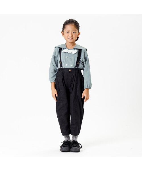 Ampersand（アンパサンド）の「premier 蝶ネクタイ付きセーラートップス（シャツ/ブラウス・キッズ・サックスブルー/ベージュ・80/140/110/130/120/100/90）」の6枚目の写真