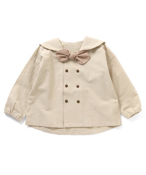 Ampersand（アンパサンド）の「premier 蝶ネクタイ付きセーラートップス（シャツ/ブラウス・キッズ・サックスブルー/ベージュ・80/140/110/130/120/100/90）」の10枚目の写真