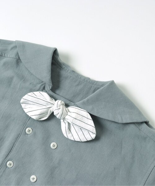 Ampersand（アンパサンド）の「premier 蝶ネクタイ付きセーラートップス（シャツ/ブラウス・キッズ・サックスブルー/ベージュ・80/140/110/130/120/100/90）」の16枚目の写真