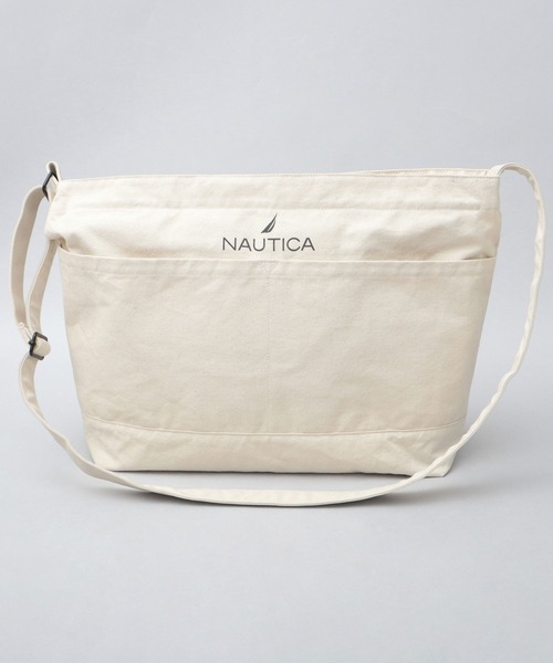 NAUTICA(ノーティカ)の「12オンス 大容量 帆布 キャンバス ビッグショルダーバッグ(ショルダーバッグ・メンズ・ブラック/オフホワイト・FREE)」の9枚目の写真