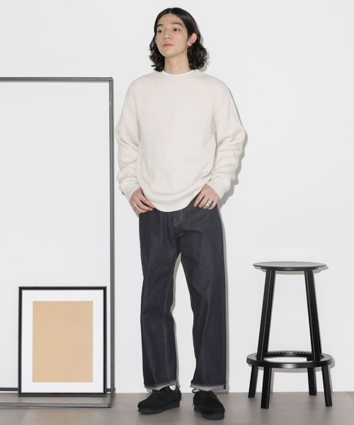 NANO universe（ナノユニバース）の「ウールミックス両畔クルーネックニット（ニット/セーター・メンズ・ネイビー/ブラック/オフホワイト・M/L）」の15枚目の写真