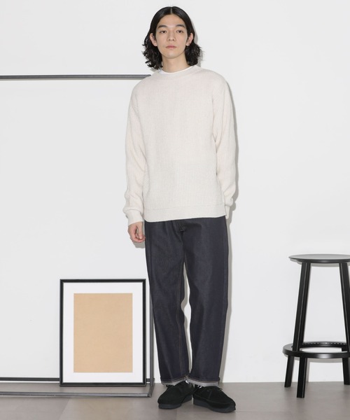 NANO universe（ナノユニバース）の「ウールミックス両畔クルーネックニット（ニット/セーター・メンズ・ネイビー/ブラック/オフホワイト・M/L）」の16枚目の写真
