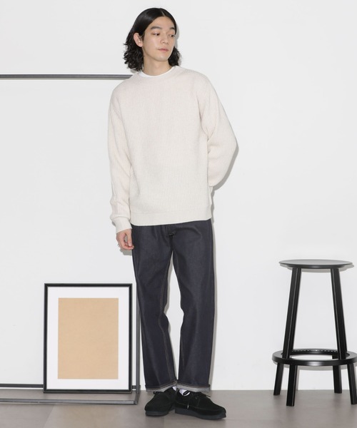 NANO universe（ナノユニバース）の「ウールミックス両畔クルーネックニット（ニット/セーター・メンズ・ネイビー/ブラック/オフホワイト・M/L）」の17枚目の写真
