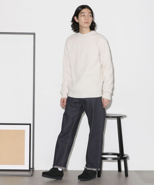 NANO universe（ナノユニバース）の「ウールミックス両畔クルーネックニット（ニット/セーター・メンズ・ネイビー/ブラック/オフホワイト・M/L）」の18枚目の写真