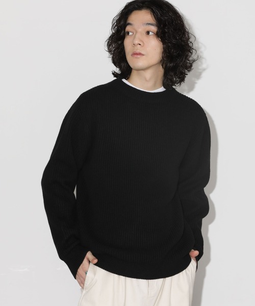 NANO universe（ナノユニバース）の「ウールミックス両畔クルーネックニット（ニット/セーター・メンズ・ネイビー/ブラック/オフホワイト・M/L）」の19枚目の写真