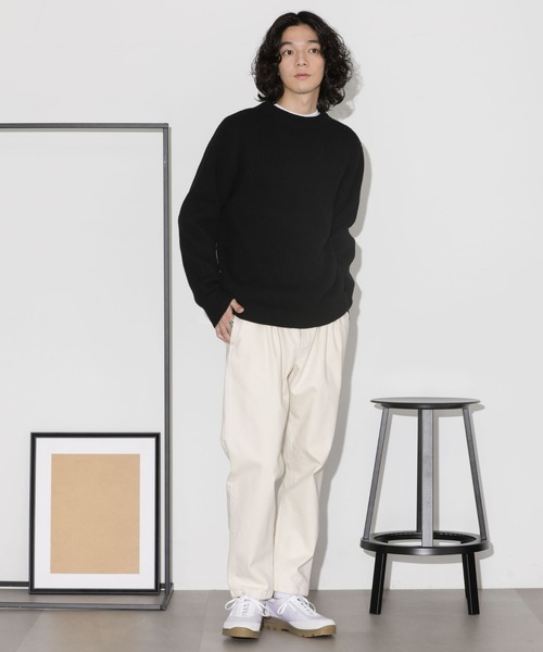 NANO universe（ナノユニバース）の「ウールミックス両畔クルーネックニット（ニット/セーター・メンズ・ネイビー/ブラック/オフホワイト・M/L）」の21枚目の写真