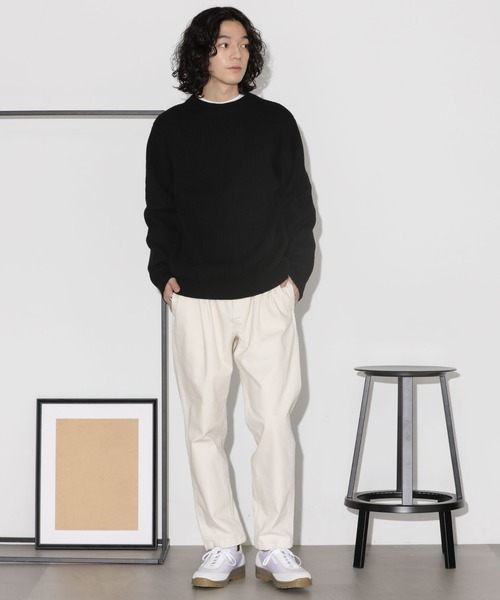 NANO universe（ナノユニバース）の「ウールミックス両畔クルーネックニット（ニット/セーター・メンズ・ネイビー/ブラック/オフホワイト・M/L）」の22枚目の写真