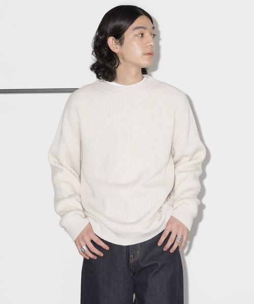 NANO universe（ナノユニバース）の「ウールミックス両畔クルーネックニット（ニット/セーター・メンズ・ネイビー/ブラック/オフホワイト・M/L）」の12枚目の写真