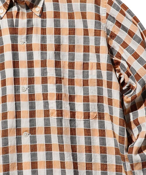 BEAMS PLUS（ビームスプラス）の「BEAMS PLUS / パナマ チェック オープンカラー ボタンダウン シャツ（シャツ/ブラウス・メンズ・ブルー/オレンジ/グリーン・XL/S/M/L）」の13枚目の写真
