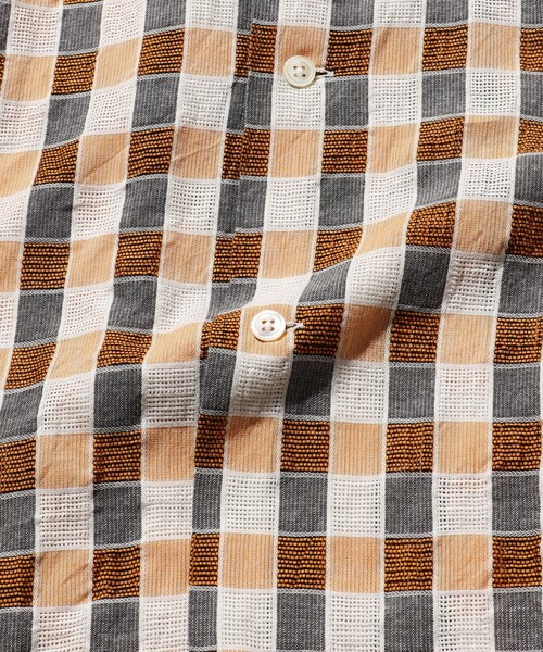 BEAMS PLUS（ビームスプラス）の「BEAMS PLUS / パナマ チェック オープンカラー ボタンダウン シャツ（シャツ/ブラウス・メンズ・ブルー/オレンジ/グリーン・XL/S/M/L）」の15枚目の写真