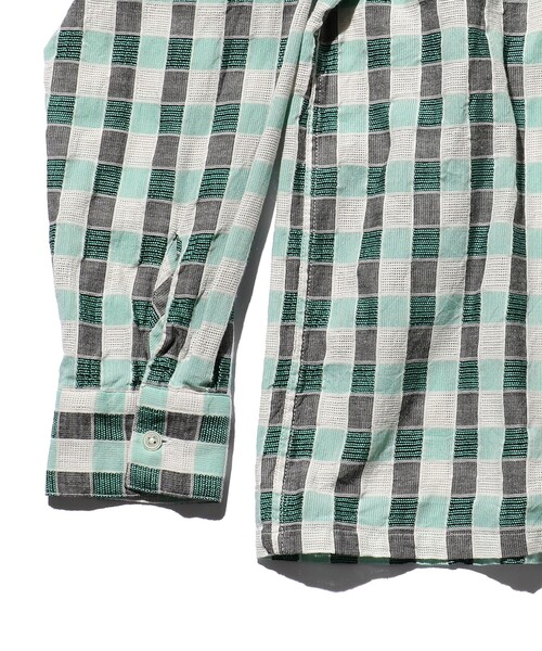 BEAMS PLUS（ビームスプラス）の「BEAMS PLUS / パナマ チェック オープンカラー ボタンダウン シャツ（シャツ/ブラウス・メンズ・ブルー/オレンジ/グリーン・XL/S/M/L）」の19枚目の写真