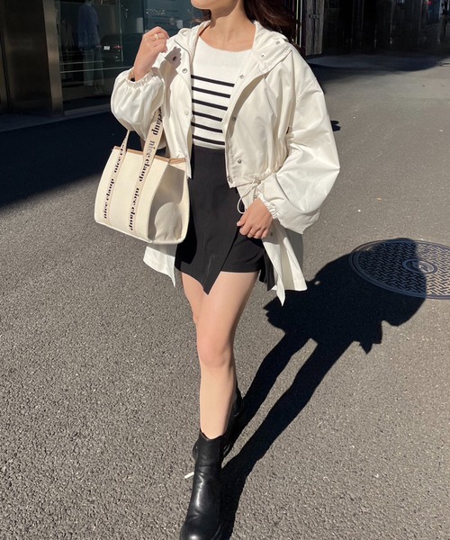 one after another NICE CLAUP（ワンアフターアナザーナイスクラップ）の「【WEB限定】マルチwayマウンテンパーカー（マウンテンパーカー・レディース・ブラック/ベージュ/オフホワイト・FREE）」の4枚目の写真