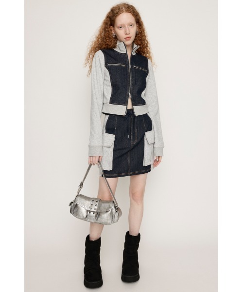 SLY（スライ）の「COMBI CUT S/SK コンビ カット ショートスカート（スカート・レディース・グレー/ブラック/アイボリー・2/1）」の21枚目の写真