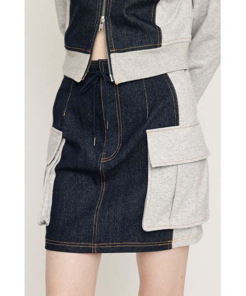 SLY（スライ）の「COMBI CUT S/SK コンビ カット ショートスカート（スカート・レディース・グレー/ブラック/アイボリー・2/1）」の5枚目の写真