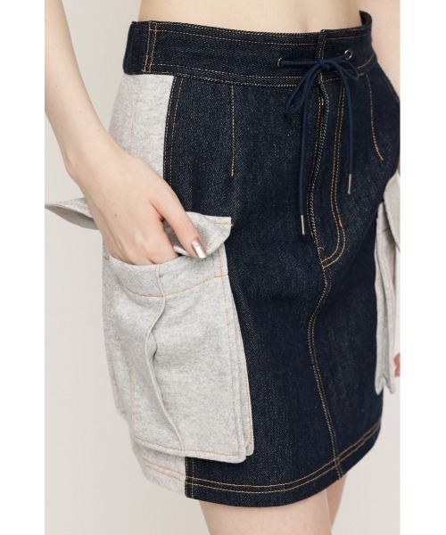 SLY（スライ）の「COMBI CUT S/SK コンビ カット ショートスカート（スカート・レディース・グレー/ブラック/アイボリー・2/1）」の9枚目の写真