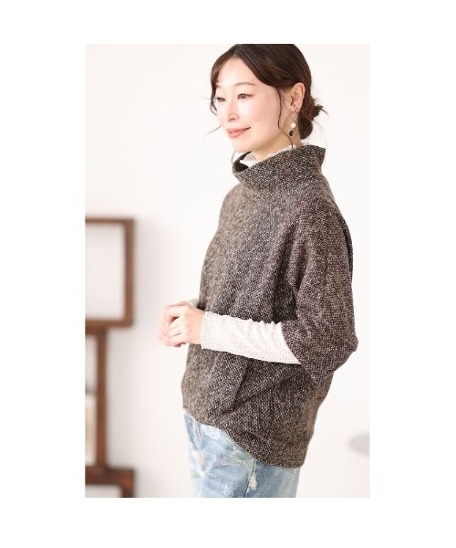 Sawa a la mode(サワアラモード)の「重ね着が楽しくなるレイヤードトップス(Tシャツ/カットソー・レディース・ブラウン/ダークグレー・FREE)」の21枚目の写真
