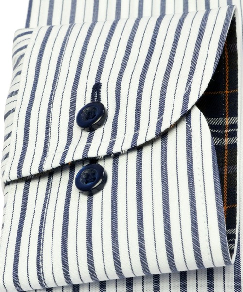 TOKYO SHIRTS(トウキョウシャツ)の「形態安定ノーアイロン ボタンダウン 長袖ビジネスワイシャツ(ビジネスシャツ・メンズ・ネイビー・首回り37cm-裄丈80cm/首回り39cm-裄丈80cm/首回り39cm-裄丈84cm/首回り41cm-裄丈82cm/首回り41cm-裄丈86cm/首回り42cm-裄丈82cm/首回り42cm-裄丈86cm/首回り43cm-裄丈82cm/首回り43cm-裄丈86cm/首回り37cm-裄丈84cm)」の3枚目の写真