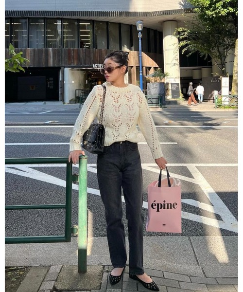 epine（エピヌ）の「back lace up cable knit（ニット/セーター）」 - WEAR