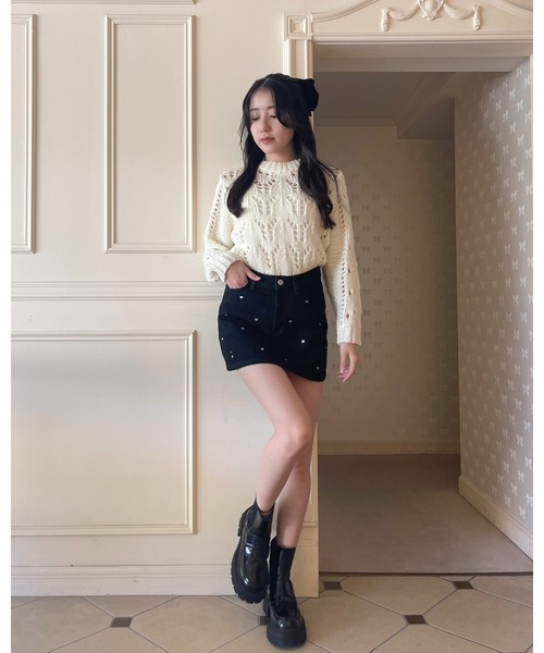 epine(エピヌ)の「back lace up cable knit(ニット/セーター・レディース・アイボリー・FREE)」の14枚目の写真