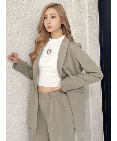 GYDA（ジェイダ）の「シングルLOOSEテーラードジャケット（テーラードジャケット・レディース・ベージュ/ブラック/ライトブルー・FREE）」の12枚目の写真