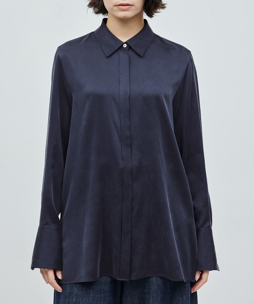 ROPE'（ロペ）の「ウォッシャブルシルクシャツ【雑誌掲載】（シャツ/ブラウス・レディース・キナリ/ネイビー・FREE）」の12枚目の写真