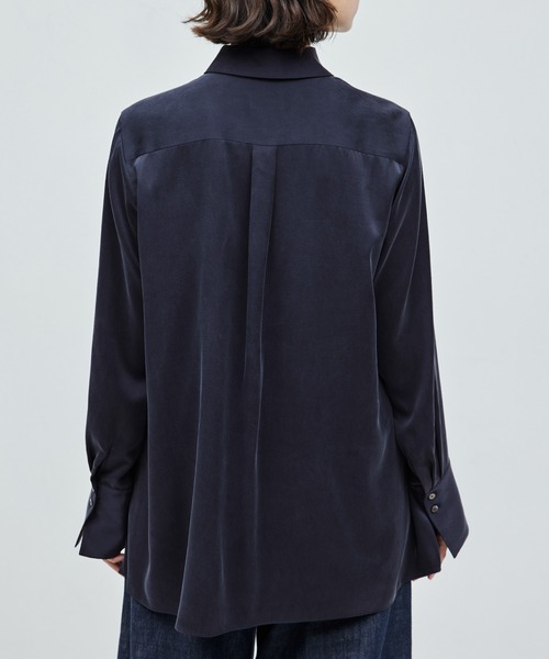 ROPE'（ロペ）の「ウォッシャブルシルクシャツ【雑誌掲載】（シャツ/ブラウス・レディース・キナリ/ネイビー・FREE）」の14枚目の写真
