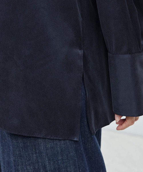 ROPE'（ロペ）の「ウォッシャブルシルクシャツ【雑誌掲載】（シャツ/ブラウス・レディース・キナリ/ネイビー・FREE）」の19枚目の写真