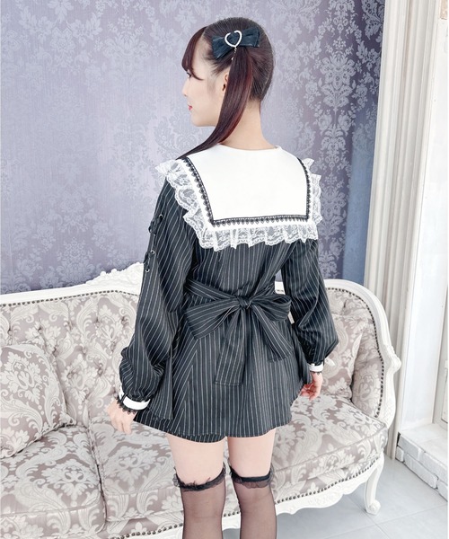 ナナママ　オーダーワンピースセット セットワンピ】フラワージャガードシアーシャツSETワンピース