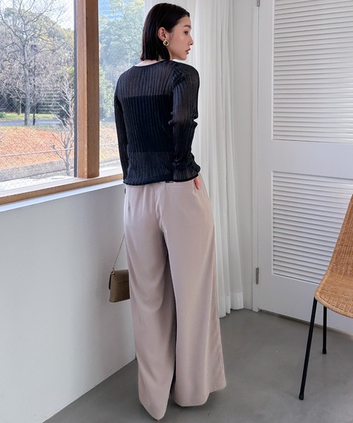 Doux archives（ドゥアルシーヴ）の「ラメシアーヘンリーネック2wayニット（ニット/セーター・レディース・ブラック/オフホワイト/グリーン/イエロー・FREE）」の21枚目の写真